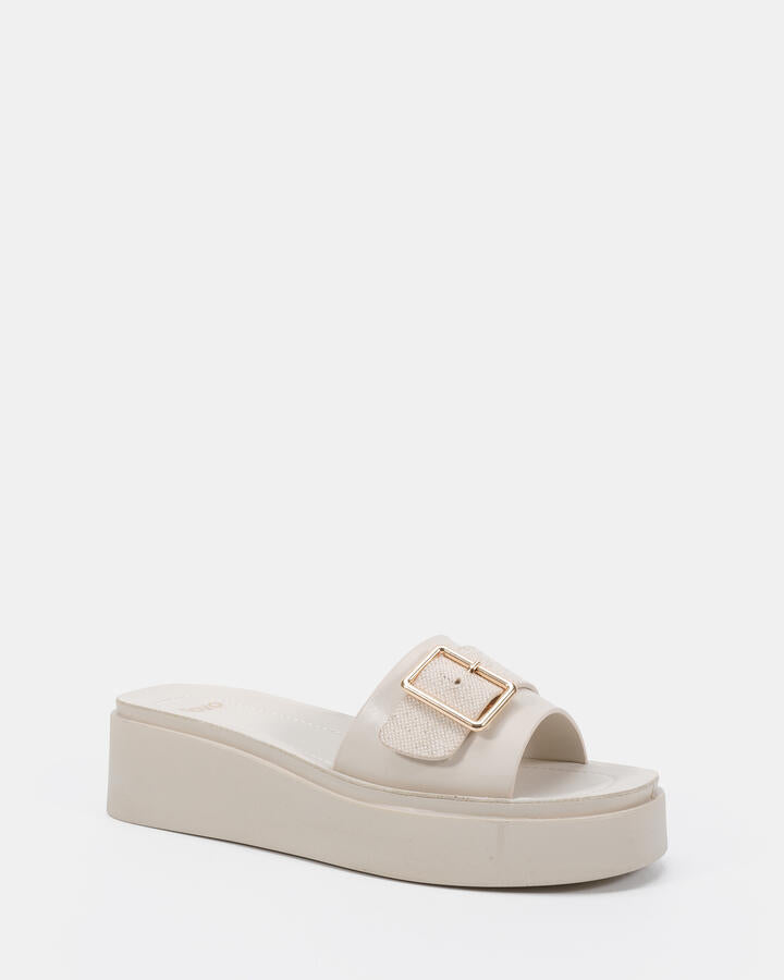 Image of Boots. Productname: Beatific: Cream Linen - Women's Wedge in Cream Linen colour by brand - Novo