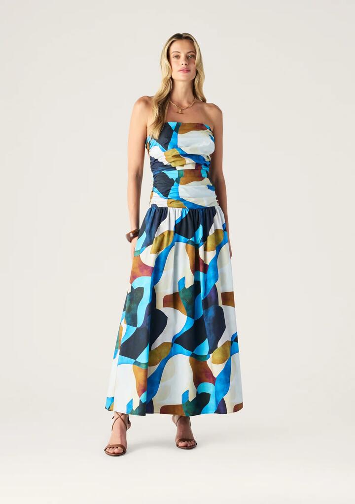 Image of Dresses. Productname: Celestia Print Strapless Dress | MOS The Label in Celestia Print colour by brand - MOS The Label
