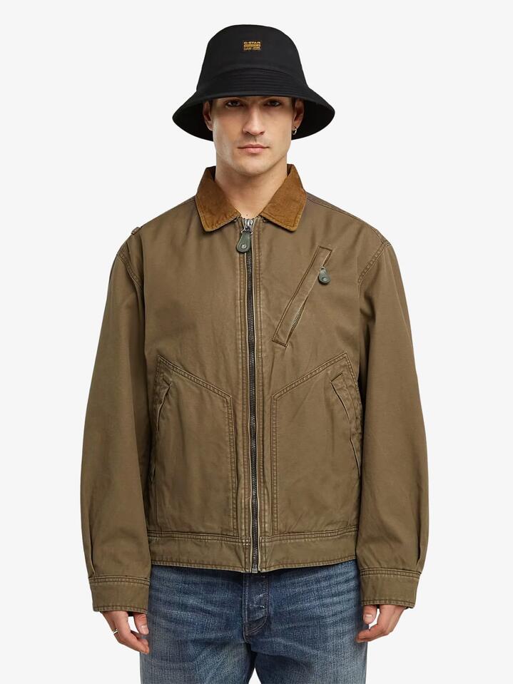 Image of Shoes. Productname: G-Star Duty Canvas Trucker Jacket in Desert Palm colour by brand - G-Star