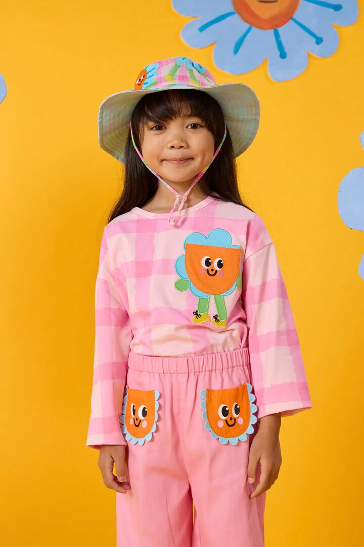 Image of Hats. Product name - Walking Daisy Kids Hat in Pink colour by brand - Gorman