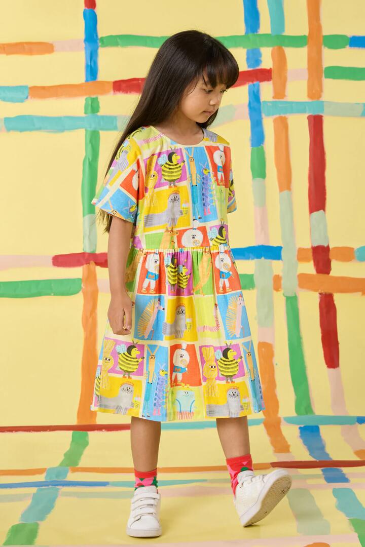 Image of Dresses. Product name - Believe Patch Kids Dress in Multi colour by brand - Gorman