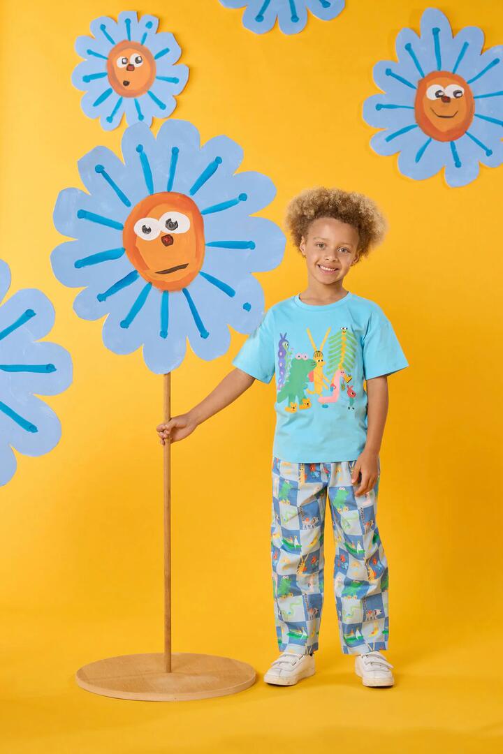 Image of T-Shirts. Product name - Walking Mates Kids T-Shirt in Blue colour by brand - Gorman