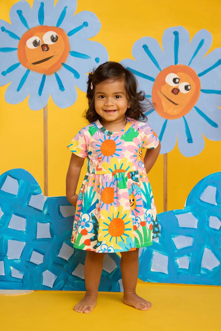 Image of Dresses. Product name - Hyper Floral Baby Dress in Multi colour by brand - Gorman