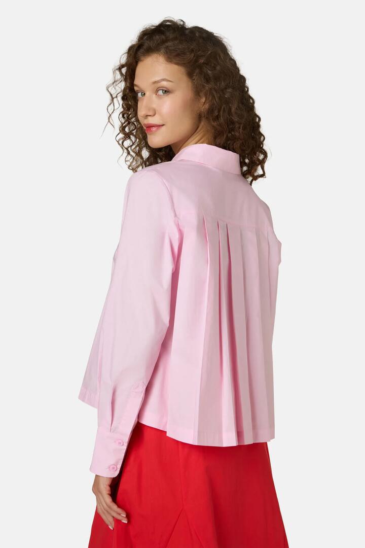 Image of Shirts. Productname: Juno Pleated Cotton Shirt in Pink colour by brand - Gorman