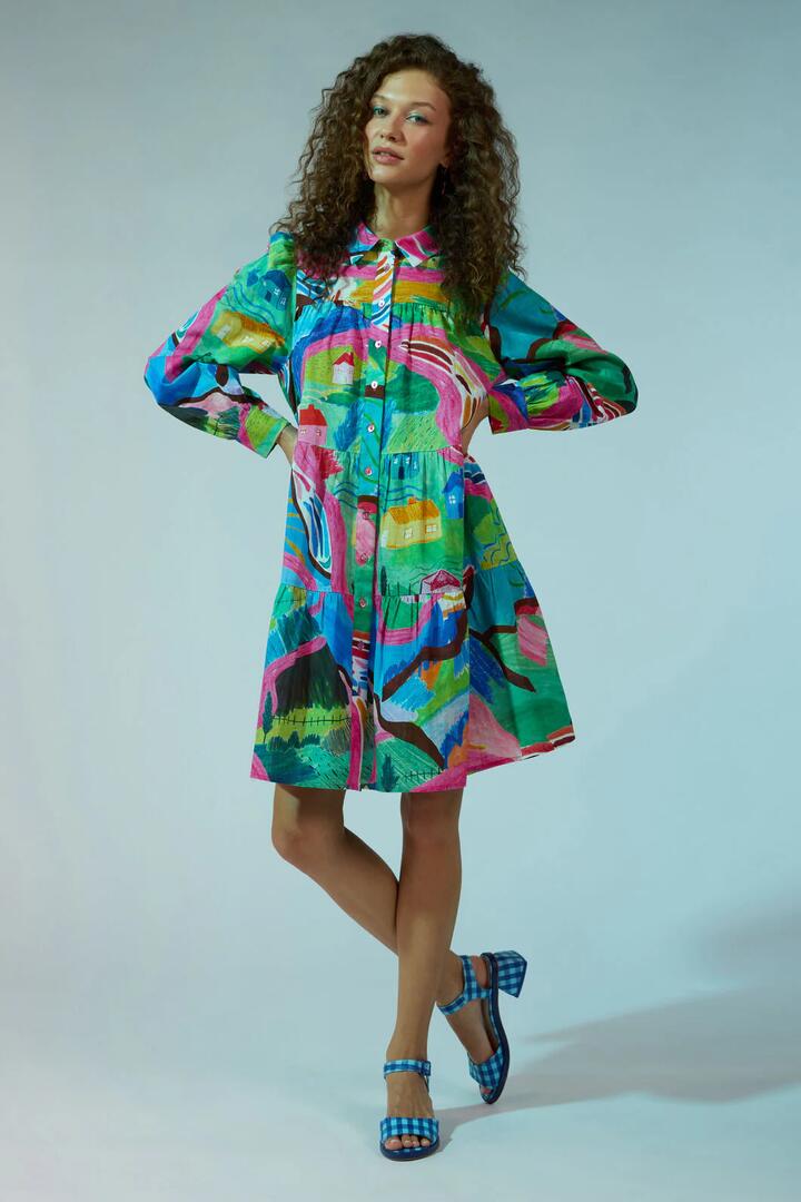 Image of Dresses. Product name - Mountain Magic Shirt Dress in Print colour by brand - Gorman