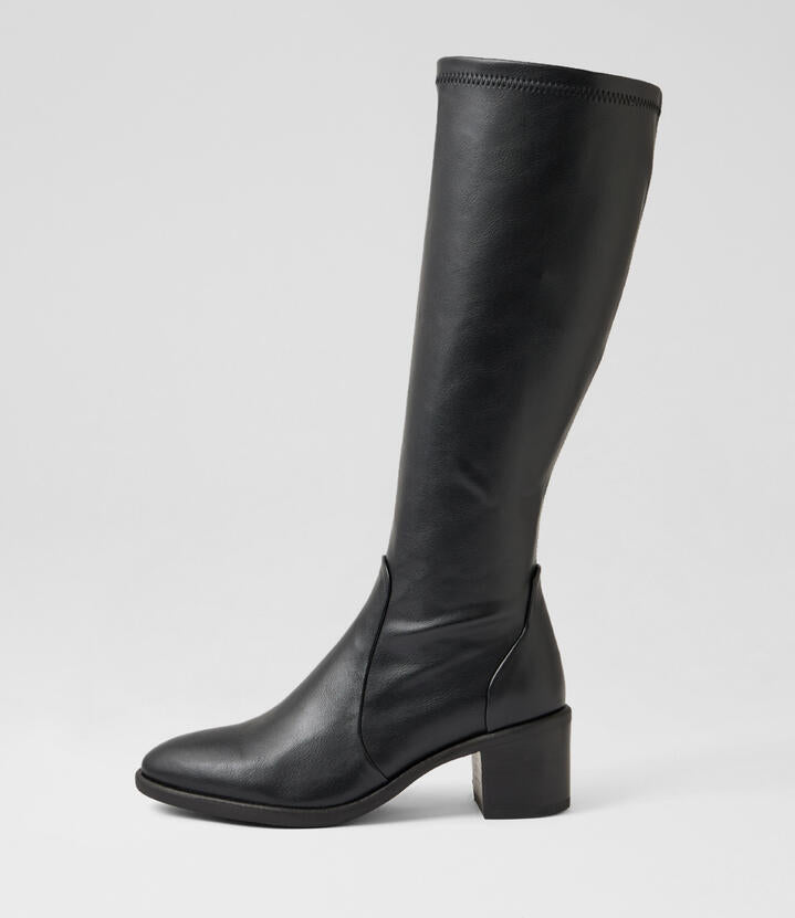 Image of Boots. Productname: Escape Black Knee High Boots in Black colour by brand - MIDAS