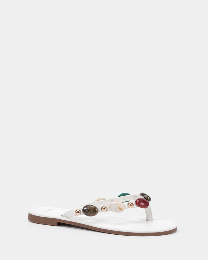 Image of Sandals. Productname: Seem: White - Women's Thongs in Multi colour by brand - Novo