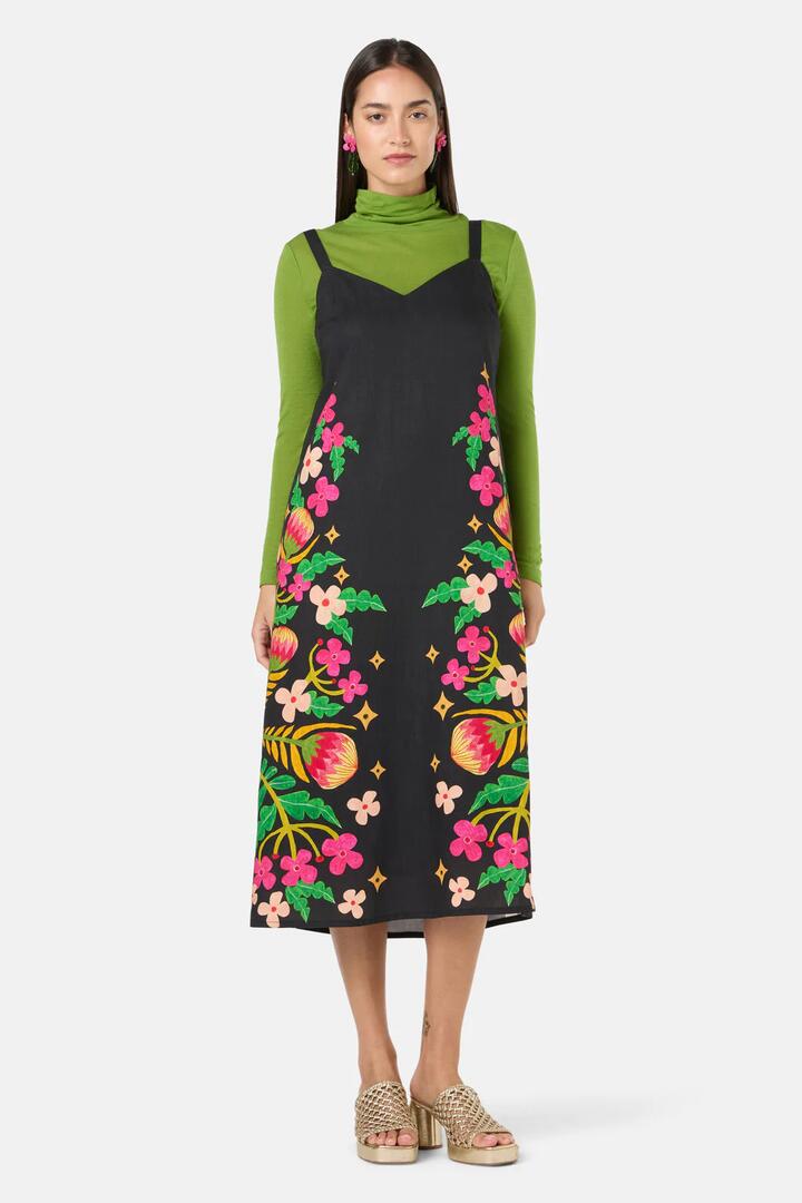 Image of Dresses. Product name - Metamorphosis Slip Dress in Black colour by brand - Gorman