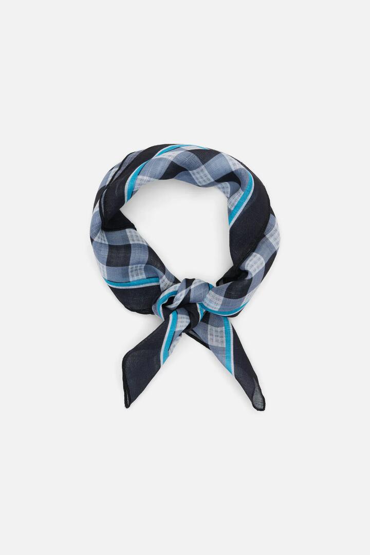 Image of Scarves & Shawls. Productname: Navy Check Small Scarf in Navy colour by brand - Princess Highway