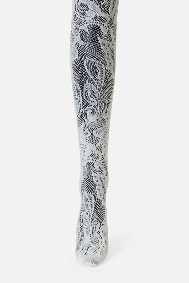 Image of Lingerie. Productname: Cream Swirls Fishnet Tights in Cream colour by brand - Dangerfield