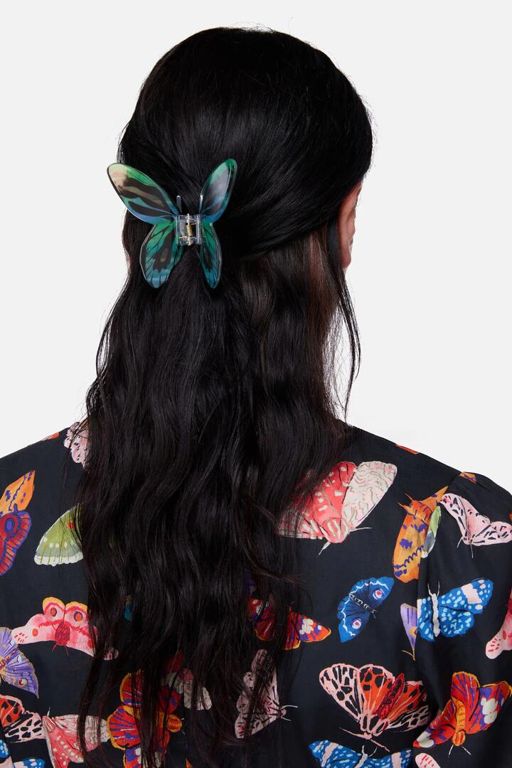 Image of Hair Accessories. Productname: Butterfly Claw Clip in Teal/Black colour by brand - Black Friday