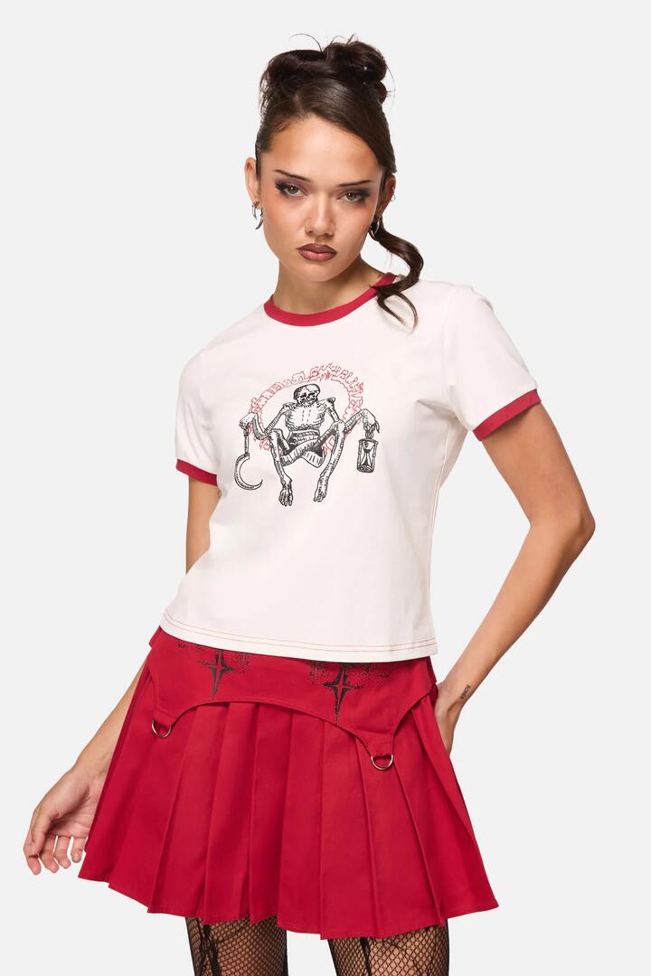 Image of T-Shirts. Product name - Afterlife Goth Tee in Cream colour by brand - Black Friday