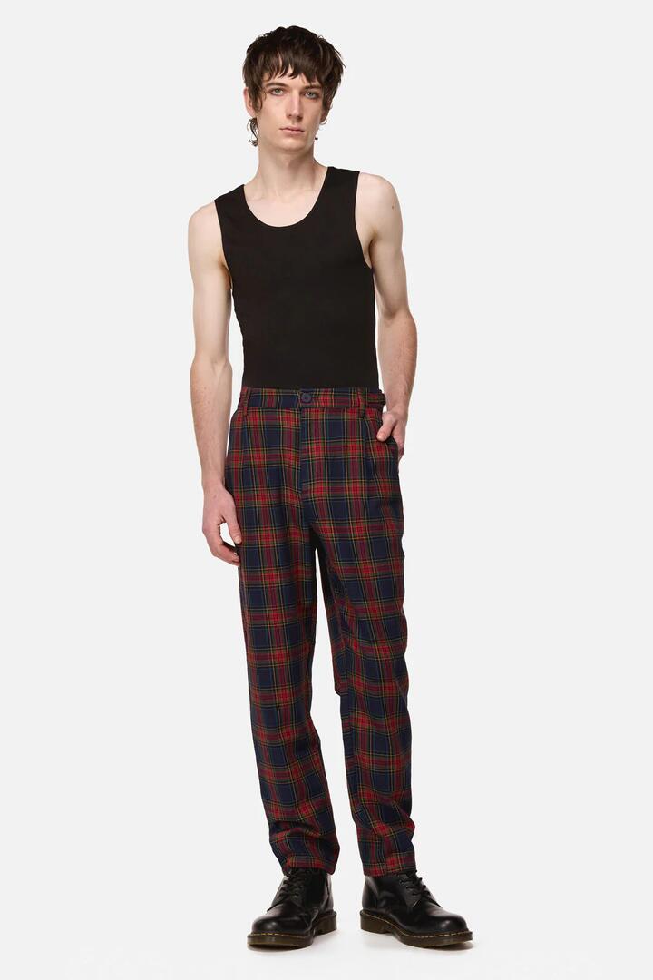 Image of a model wearing Pants. Productname: Antler Check Pant in Multi colour by brand - Dangerfield