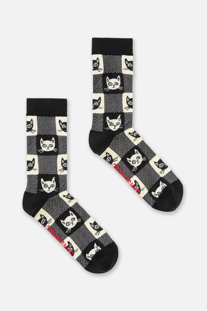 Image of Socks. Productname: Atomic Cat Sock in Black colour by brand - Dangerfield