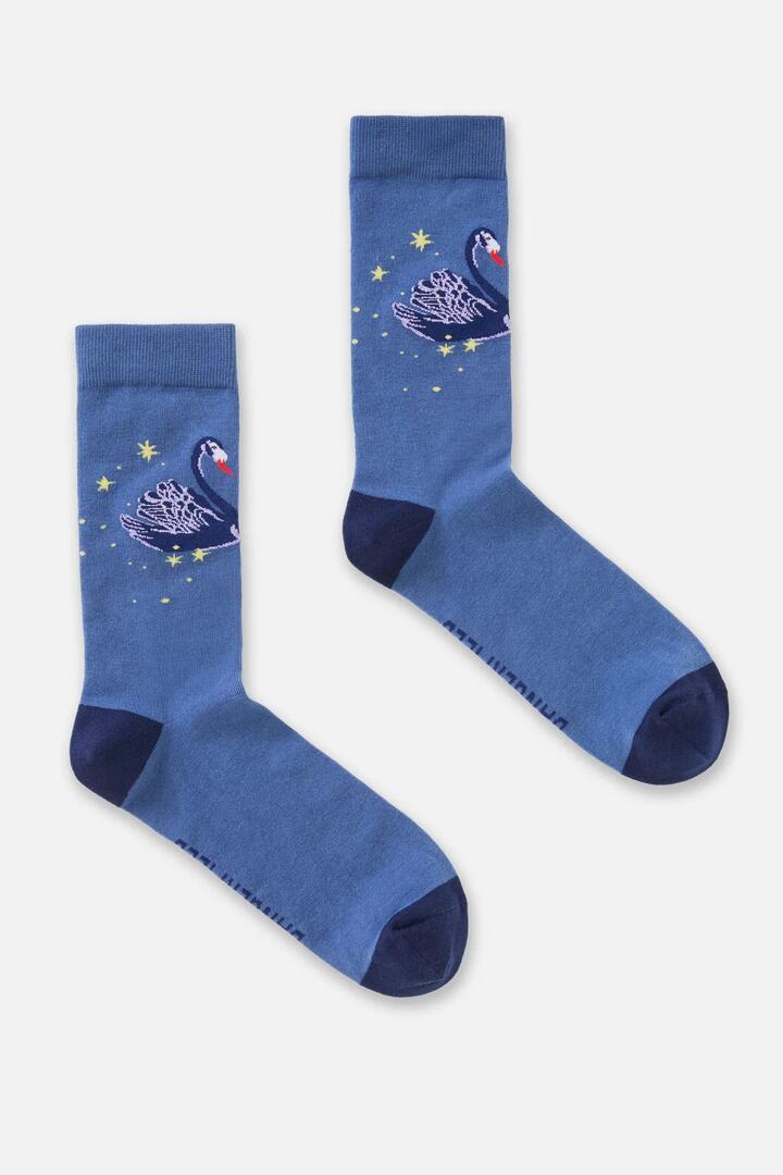 Image of Socks. Productname: Feathers Goth Sock in Purple colour by brand - Dangerfield