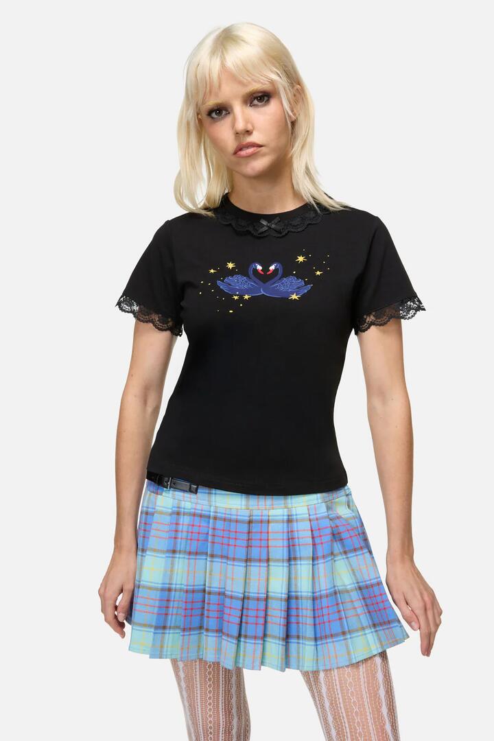 Image of T-Shirts. Productname: Feathers Goth Tee in Black colour by brand - Dangerfield