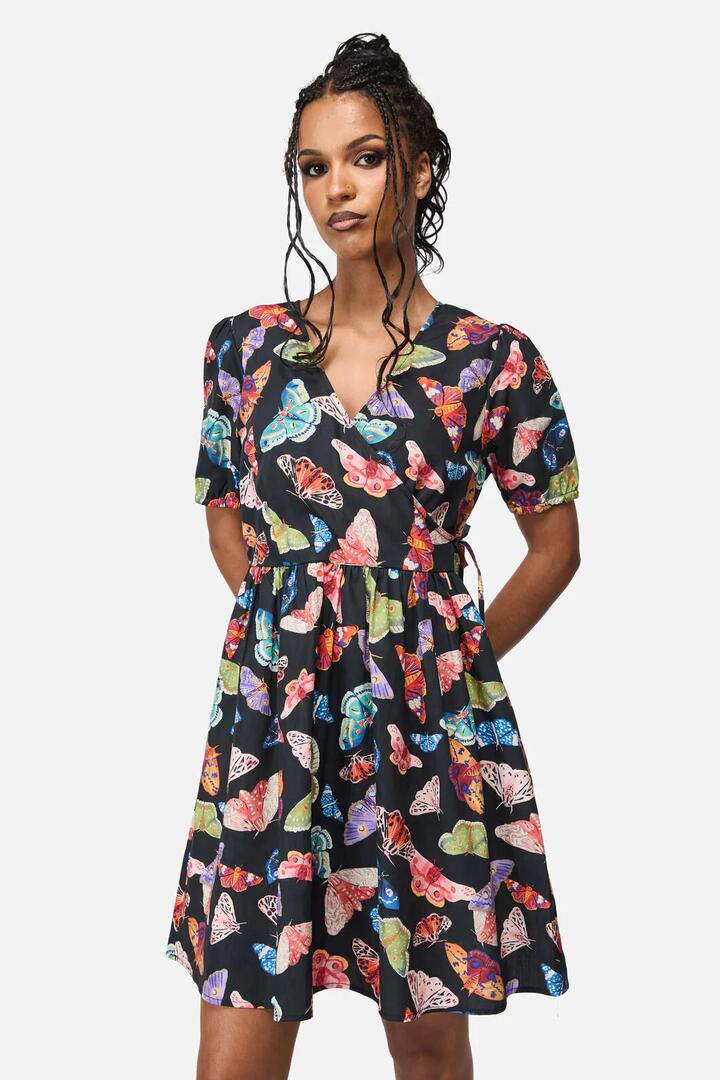 Image of Dresses. Productname: Swarm Goth Wrap Dress in Multi colour by brand - Black Friday
