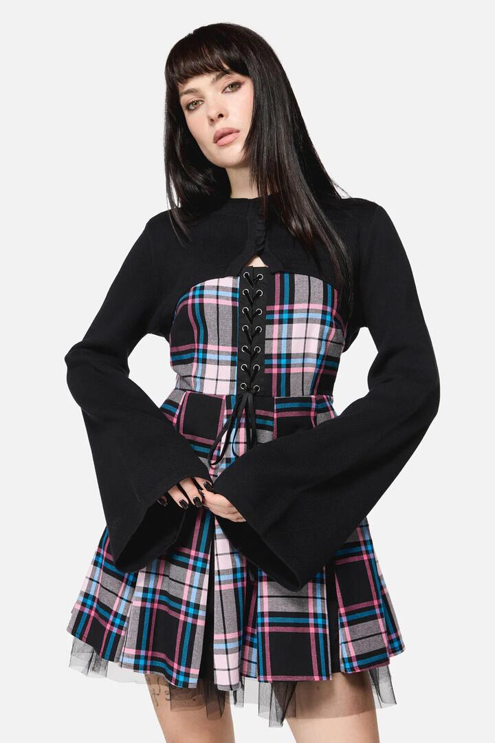 Image of a model wearing Outerwear. Productname: Cutie Goth Sleeve in Black colour by brand - Dangerfield