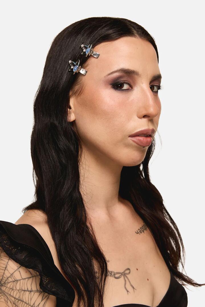 Image of Hair Accessories. Productname: Space Hair Clip Set in Silver colour by brand - Dangerfield