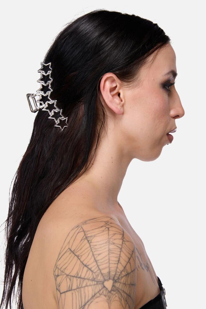 Image of Hair Accessories. Productname: Stars Claw Clip in Silver colour by brand - Black Friday