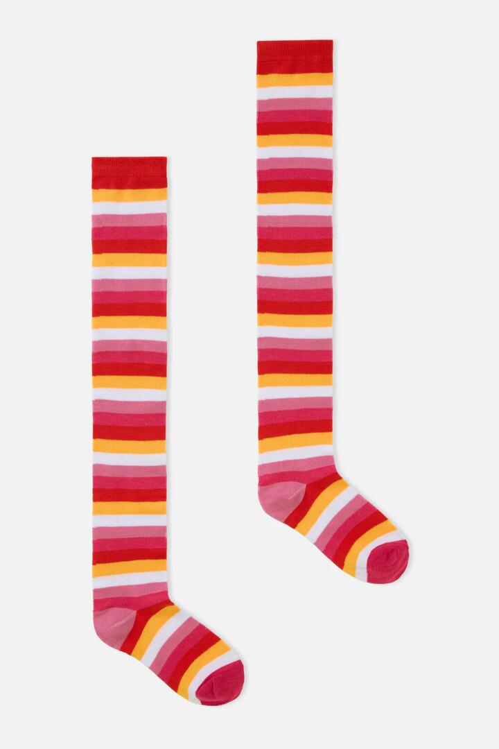 Image of Socks. Productname: Red Long Striped Sock in Red colour by brand - Dangerfield