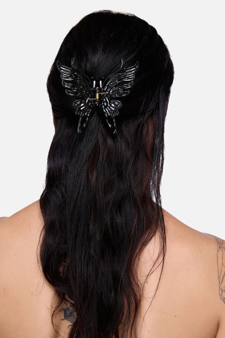 Image of Hair Accessories. Productname: Black Butterfly Claw Clip in Black colour by brand - Black Friday
