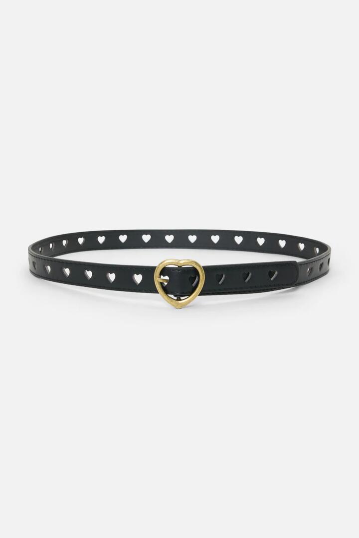 Image of Belts. Productname: Black Heart Buckle Belt in Black colour by brand - Princess Highway