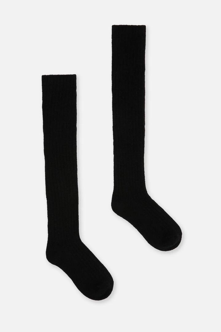 Image of Socks. Productname: Black Long Rib Sock in Black colour by brand - Princess Highway