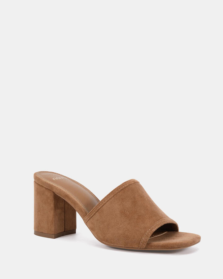Image of Heels. Productname: Nicole: Caramel Suede - Women's Strappy - High Heel in Caramel Suede colour by brand - Novo
