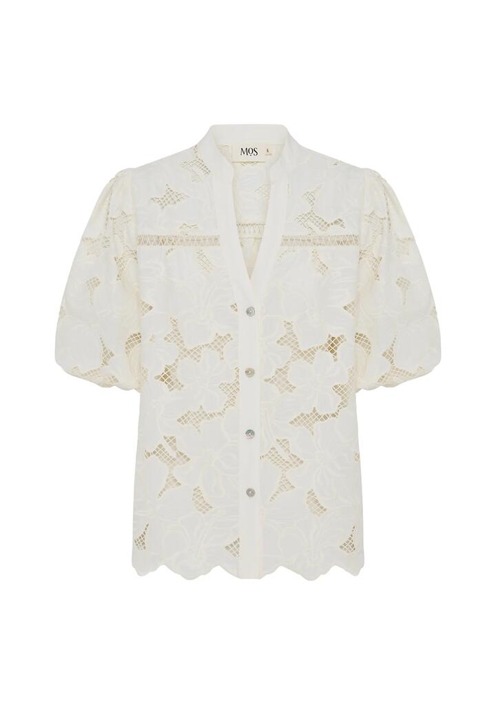 Image of Blouses. Productname: Whisper Embroidery Blouse | MOS The Label in Ivory colour by brand - MOS The Label