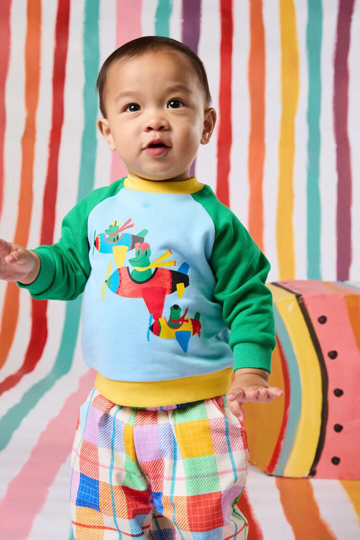 Image of a model wearing Outerwear. Productname: Froggies Baby Sweater in Multi colour by brand - Gorman