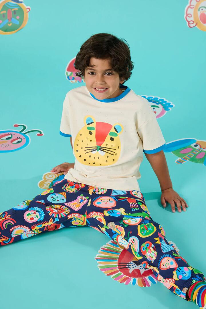 Image of T-Shirts. Productname: Leo Leopard Kids T-Shirt in Cream colour by brand - Gorman