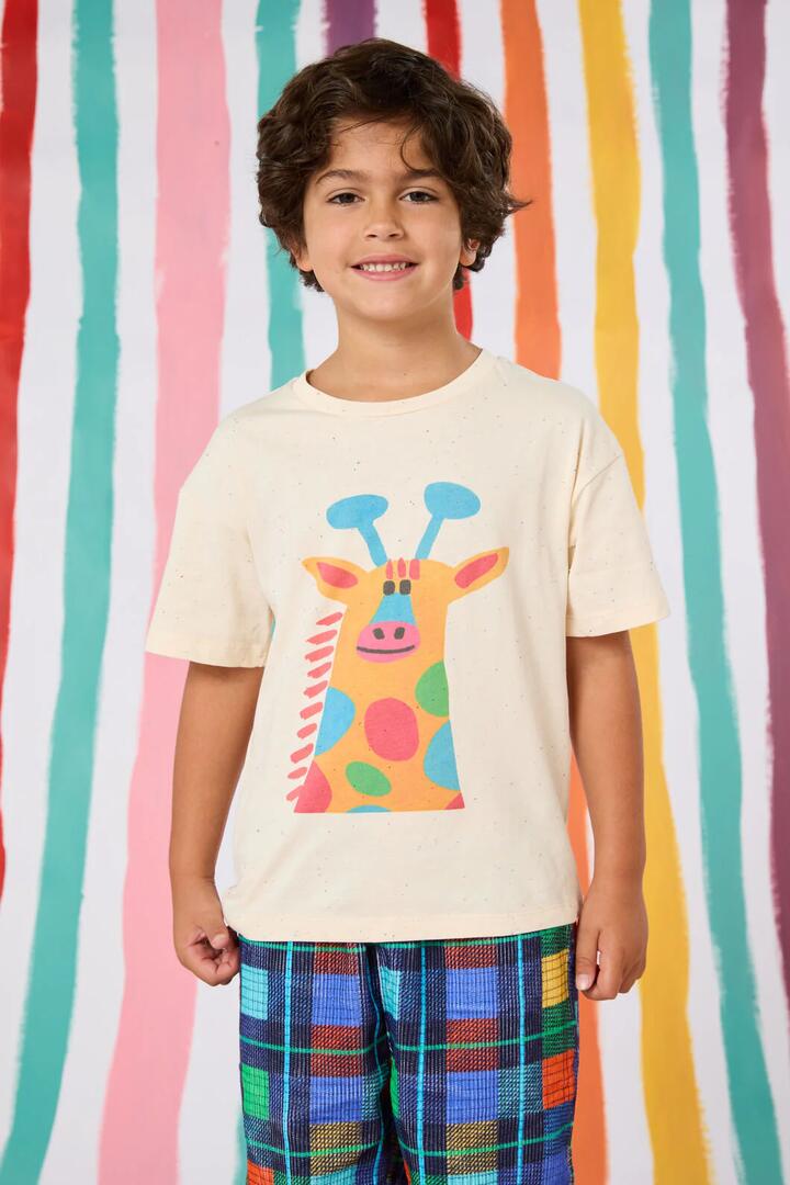 Image of T-Shirts. Product name - Giraffe Kids T-Shirt in Cream colour by brand - Gorman