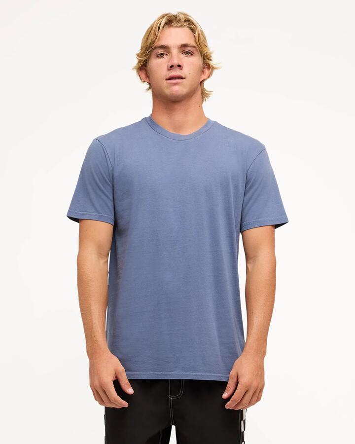 Image of T-Shirts. Product name - Quiksilver Mens Salt Water Crew T-Shirt Vintage Indigo in Vintage Indigo colour by brand - Quiksilver