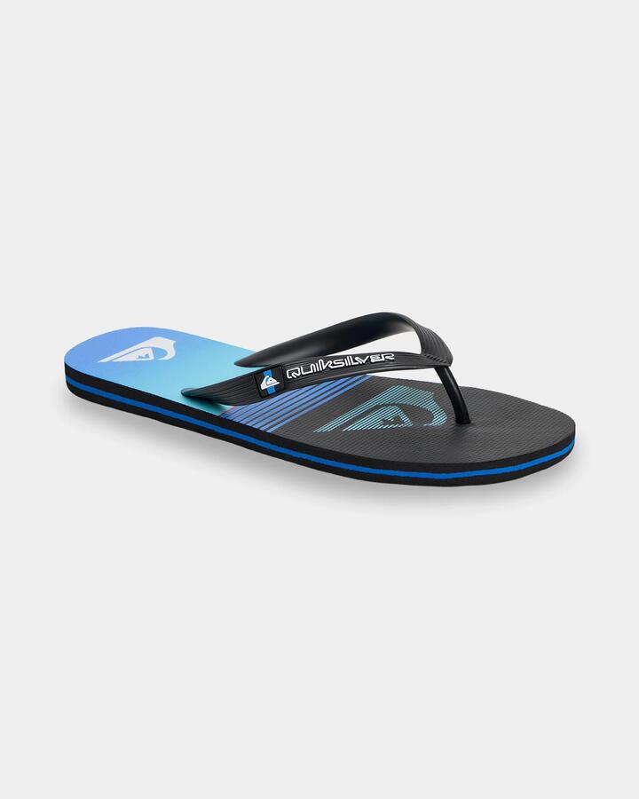 Image of Sandals. Product name - Quiksilver Mens Moncata Art Thongs Blue/Multi in Blue/Multi colour by brand - Quiksilver