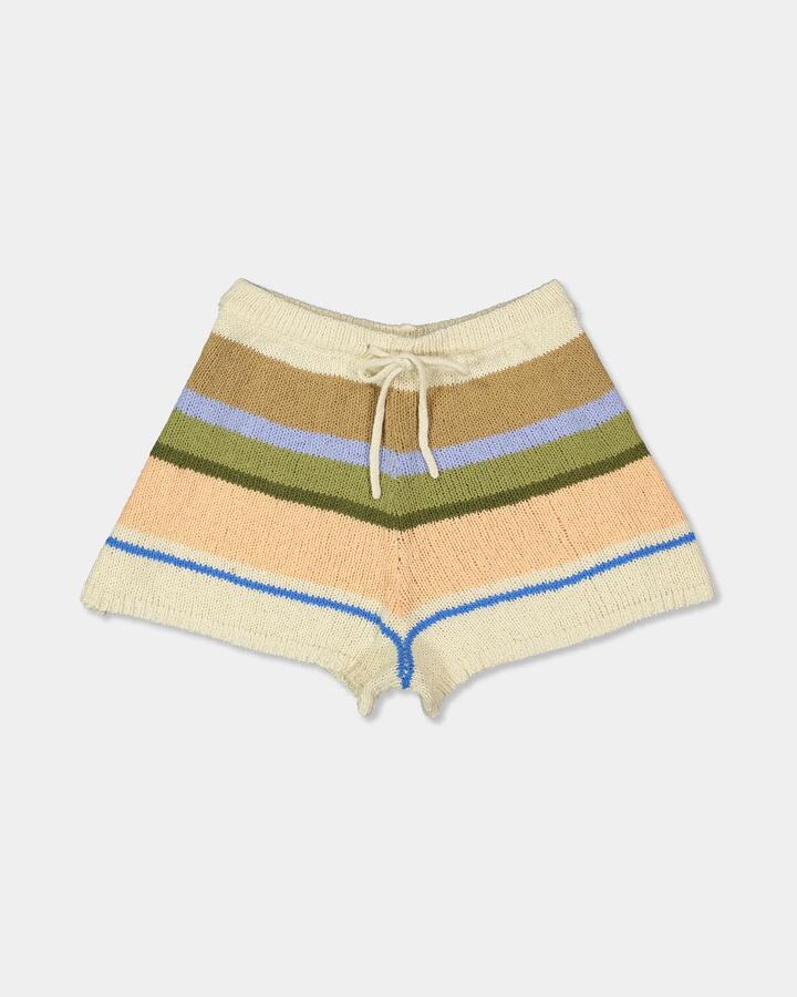 Image of a model wearing Shorts. Productname: Billabong Womens Bright Sol Elastic Waist Shorts Light Peach - in Light Peach colour by brand - Billabong
