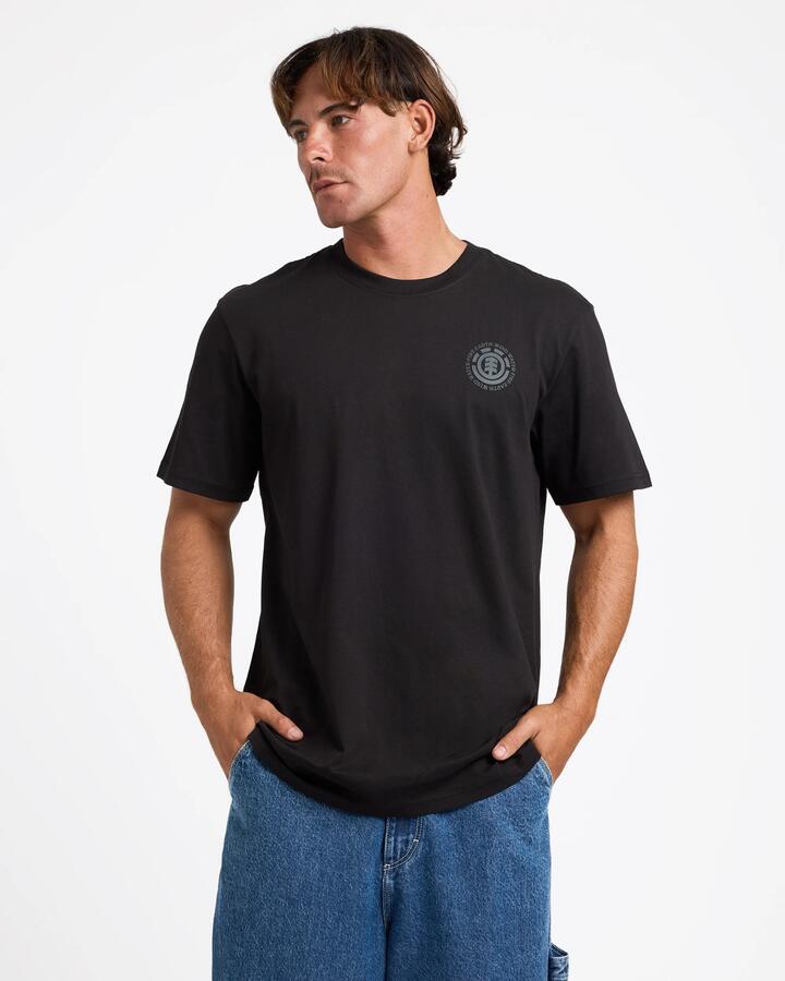 Image of T-Shirts. Product name - Element Mens Seal Back T-Shirt Flint Black in Flint Black colour by brand - Element