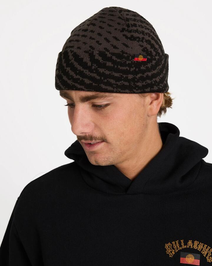 Image of Hats. Product name - Billabong Mens Otis Wavey Beanie Black in Black colour by brand - Billabong
