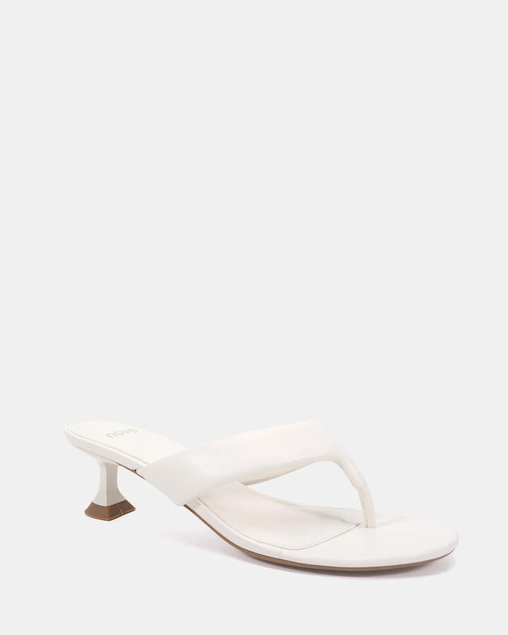 Image of Heels. Productname: Linger: White - Women's Strappy - Low Heel in Multi colour by brand - Novo