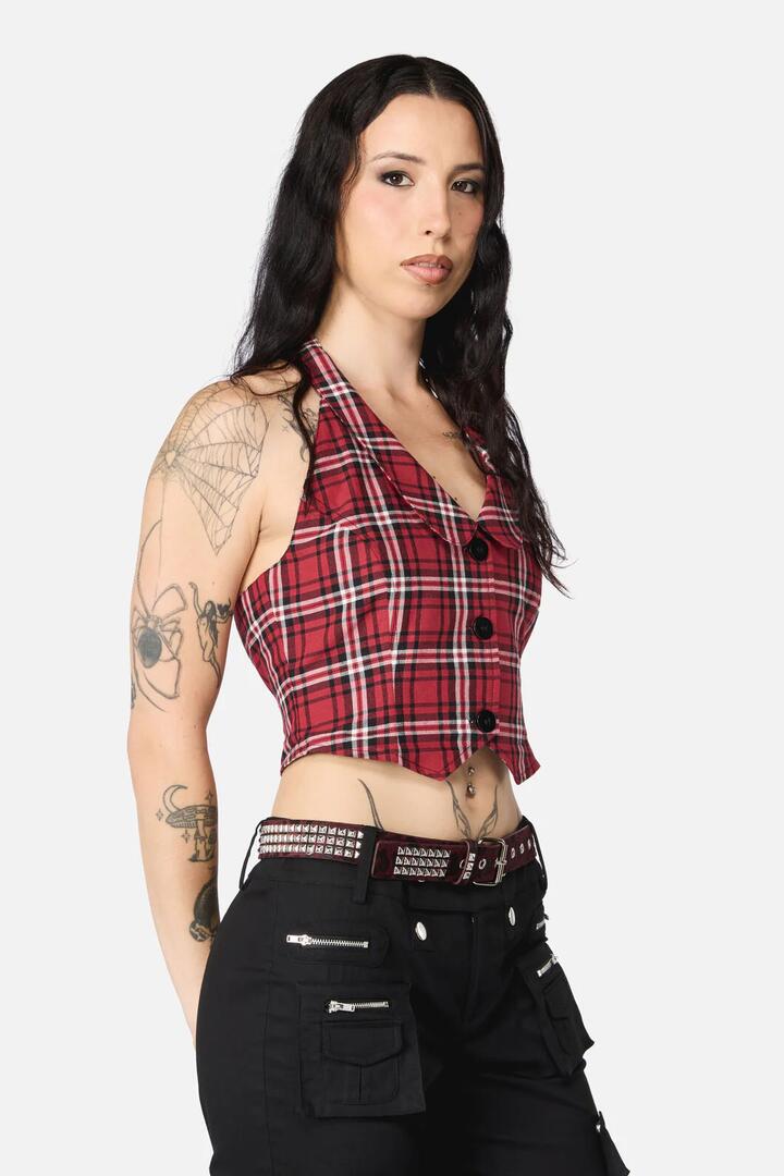 Image of Belts. Productname: Leopard Louve Stud Belt in Dark Red colour by brand - Black Friday
