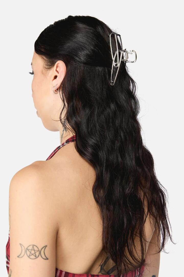 Image of Hair Accessories. Productname: Safety Pin Claw Clip in Silver colour by brand - Black Friday