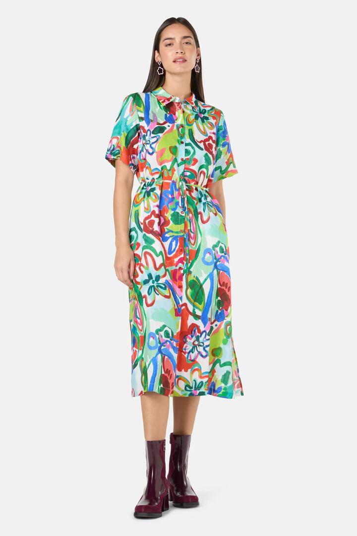 Image of Dresses. Productname: Abstract Flower Linen Dress in Print colour by brand - Gorman