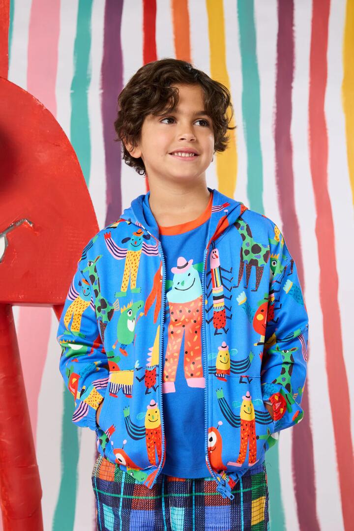 Image of Coats & Jackets. Productname: Monster Play Kids Zip Up Hoody in Blue colour by brand - Gorman