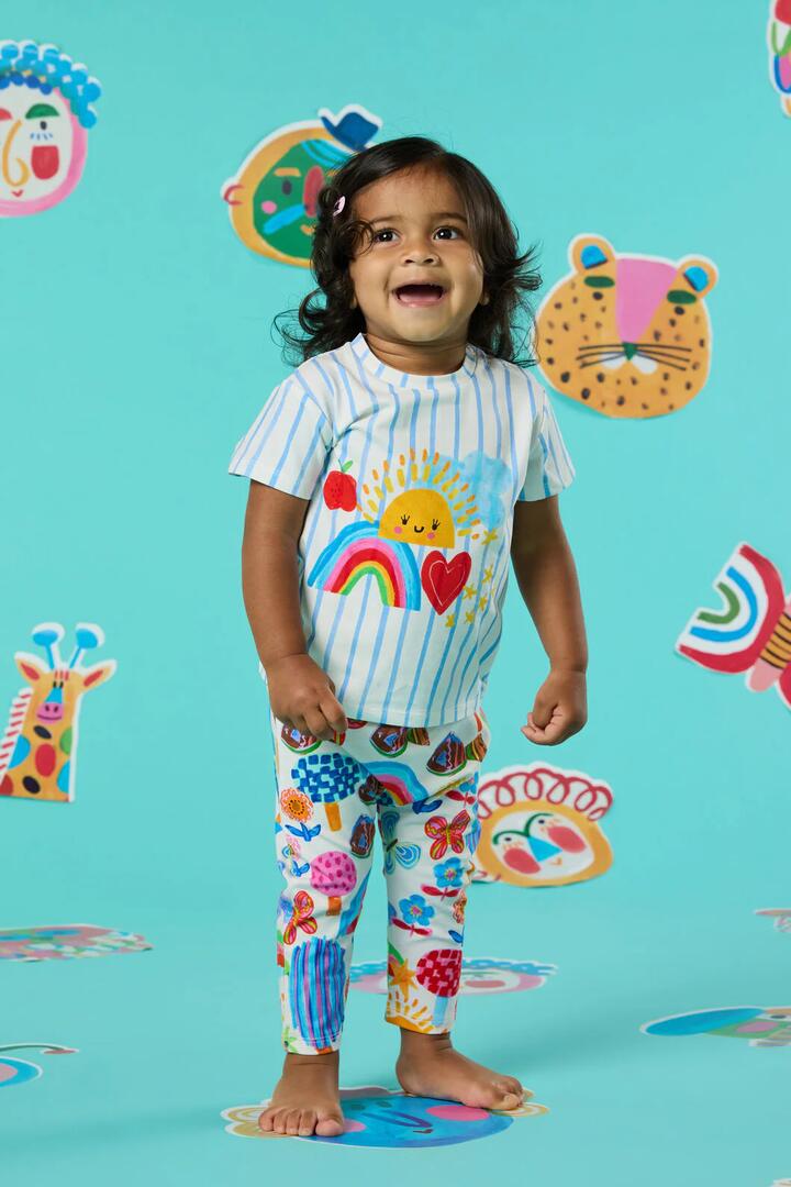 Image of T-Shirts. Product name - Rainbow Baby T-Shirt in Cream colour by brand - Gorman