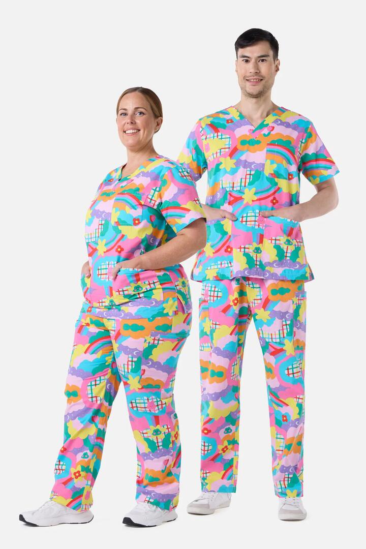 Image of a model wearing Uniforms & Workwear. Productname: Idolize Scrub Set in Multi colour by brand - Scrubs With Love