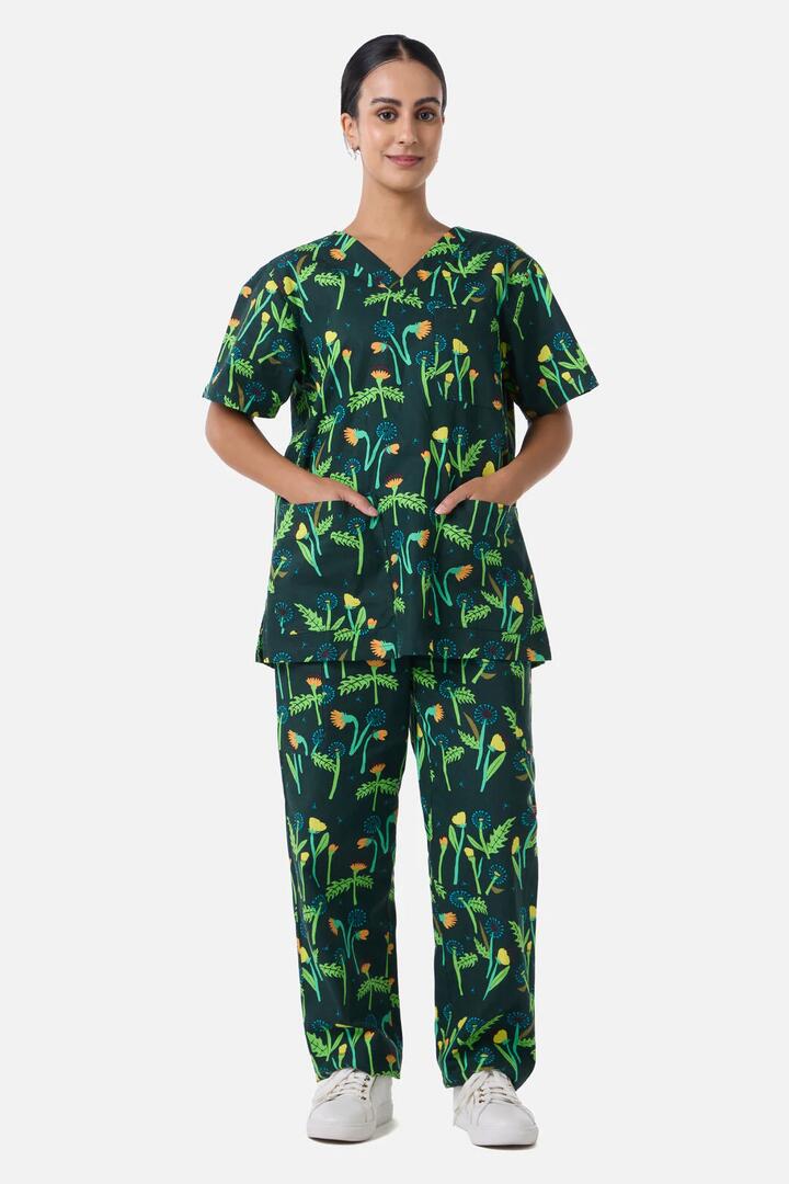 Image of a model wearing Uniforms & Workwear. Product name - Dandy Line Scrub Set in Navy colour by brand - Gorman