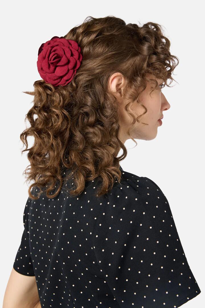 Image of Hair Accessories. Productname: Dark Red Rose Claw Clip in Dark Red colour by brand - Princess Highway