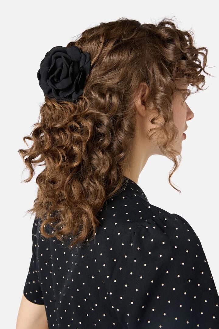 Image of Hair Accessories. Productname: Black Rose Claw Clip in Black colour by brand - Princess Highway