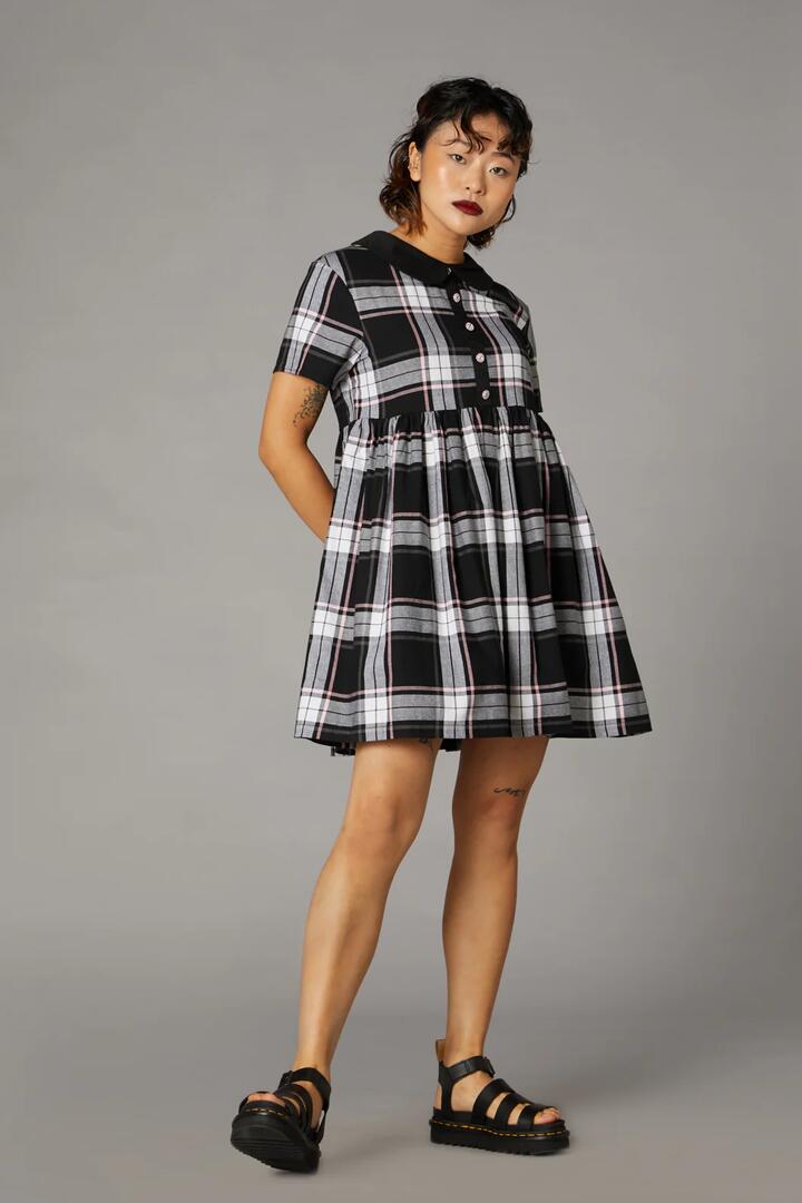 Image of Dresses. Productname: Nancy Pink Tartan Dress in Black/Pink colour by brand - Black Friday