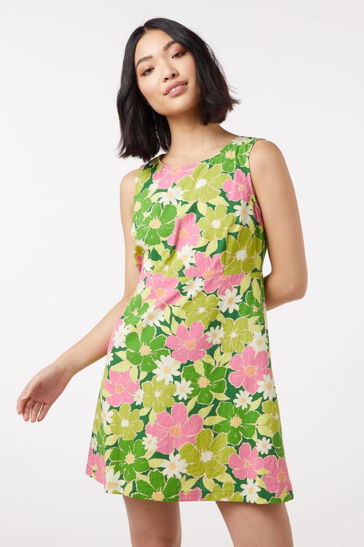 Image of Dresses. Productname: Edie Floral Mini Shift Dress in Green colour by brand - Princess Highway